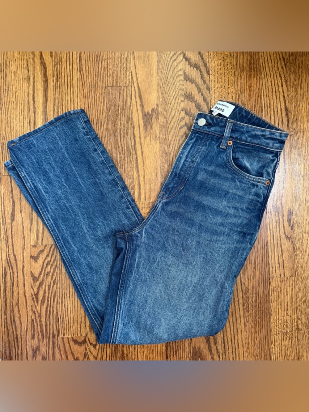 Reformation Liza Ultra High Rise Straight Leg Denim Jeans Size 27